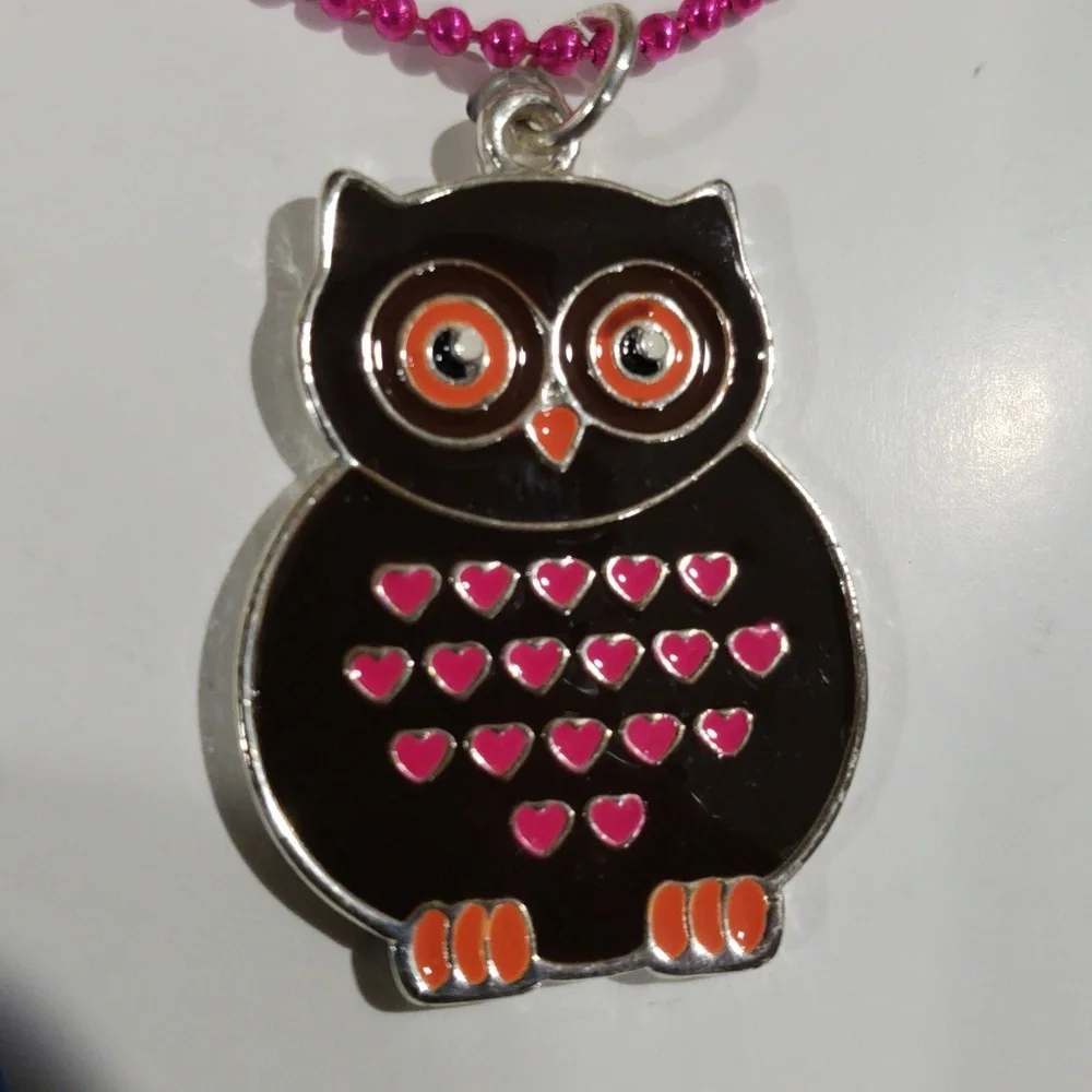 Xhilaration Pink Chain Owl Pendant Necklace - Cute & Fun Women’s Girls Jewelry